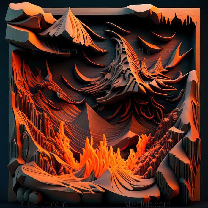 3D model Fire and Ice Ice Field Blazing Battle (STL)